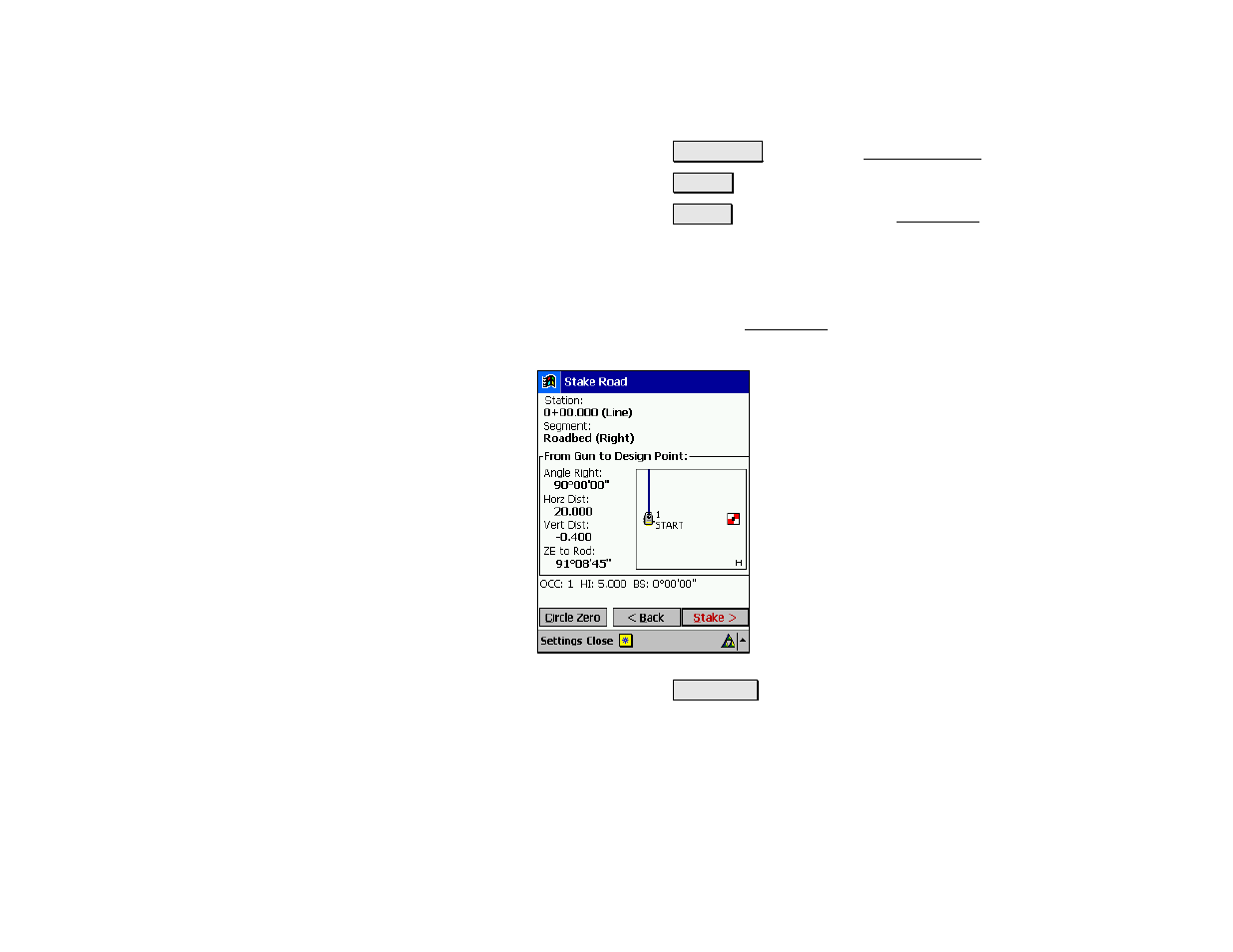 Stake road – screen three | Spectra Precision Survey Pro v4.5 Recon and Nomad Reference Manual User Manual | Page 419 / 469