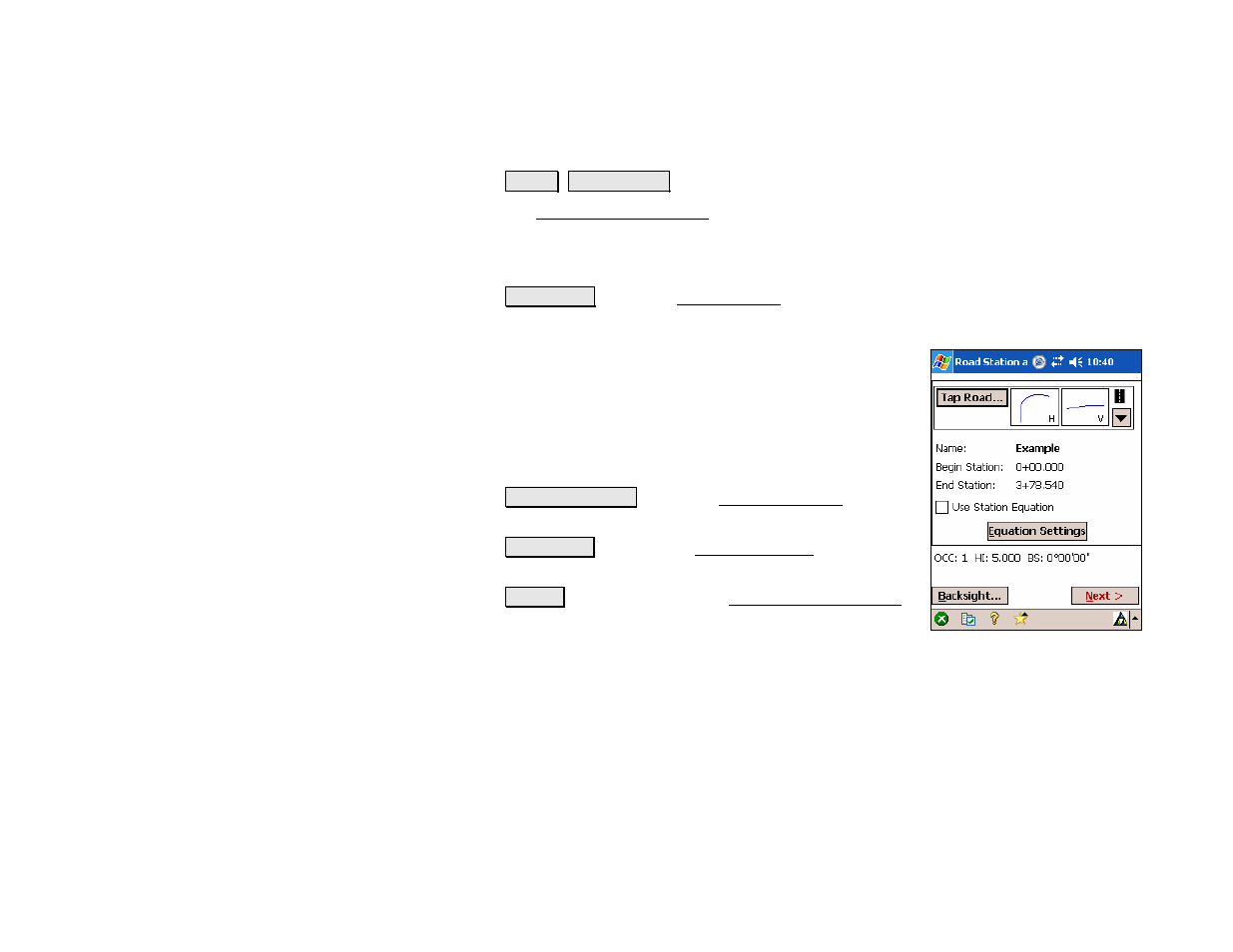 Road station and offset | Spectra Precision Survey Pro v4.5 Recon and Nomad Reference Manual User Manual | Page 426 / 469