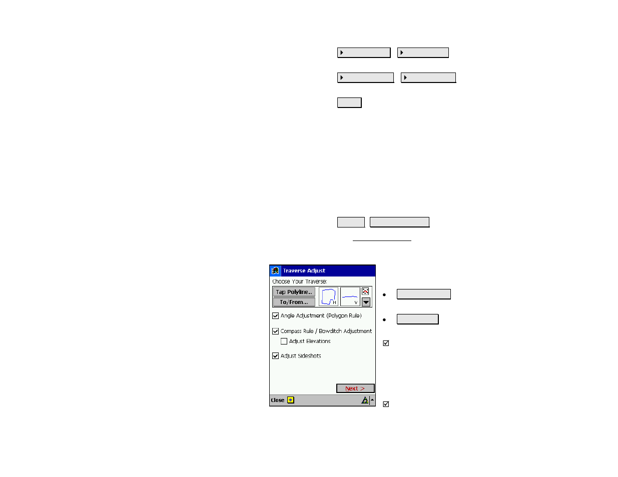 Traverse adjust | Spectra Precision Survey Pro v4.5 Recon and Nomad Reference Manual User Manual | Page 435 / 469