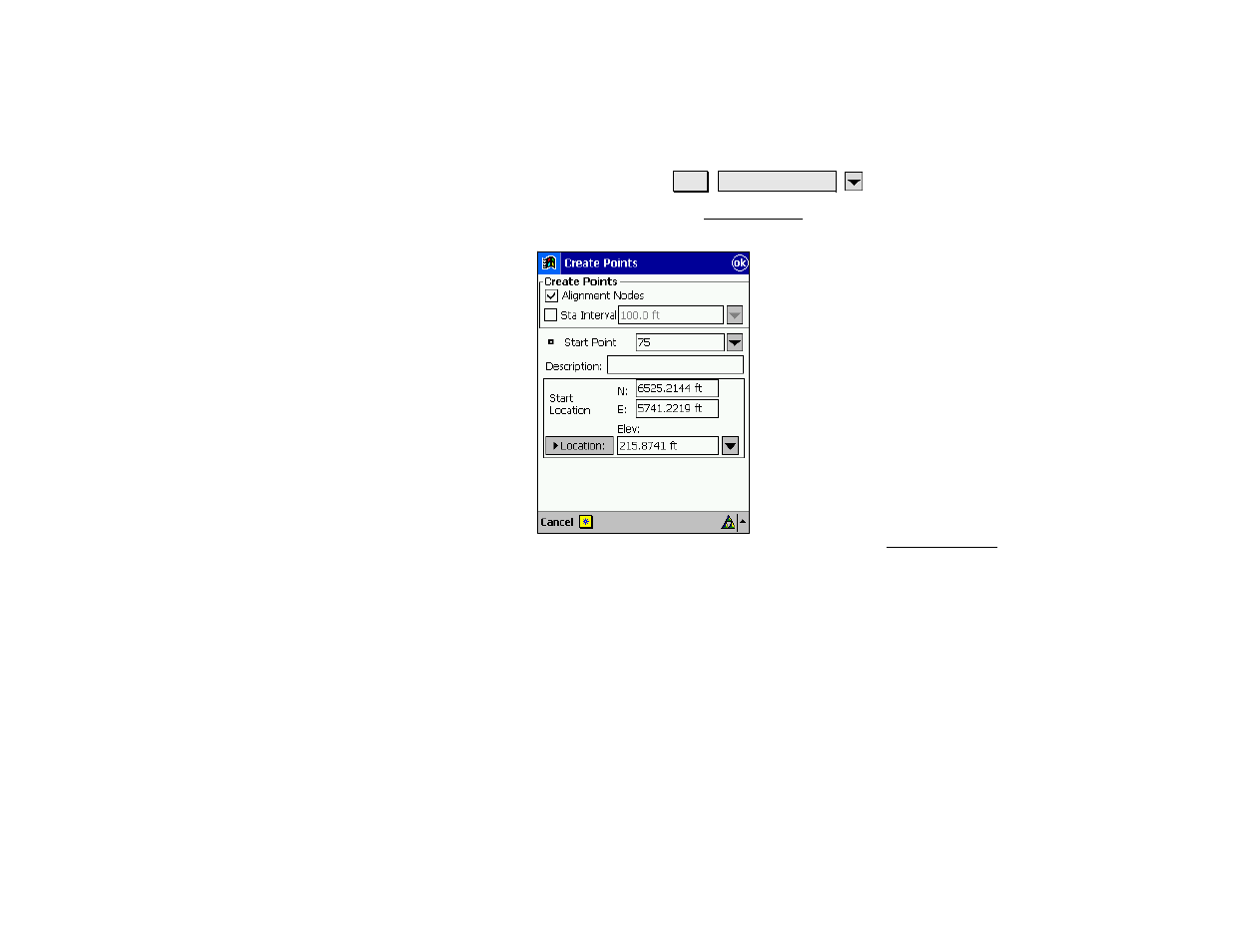 Create points | Spectra Precision Survey Pro v4.5 Recon and Nomad Reference Manual User Manual | Page 443 / 469