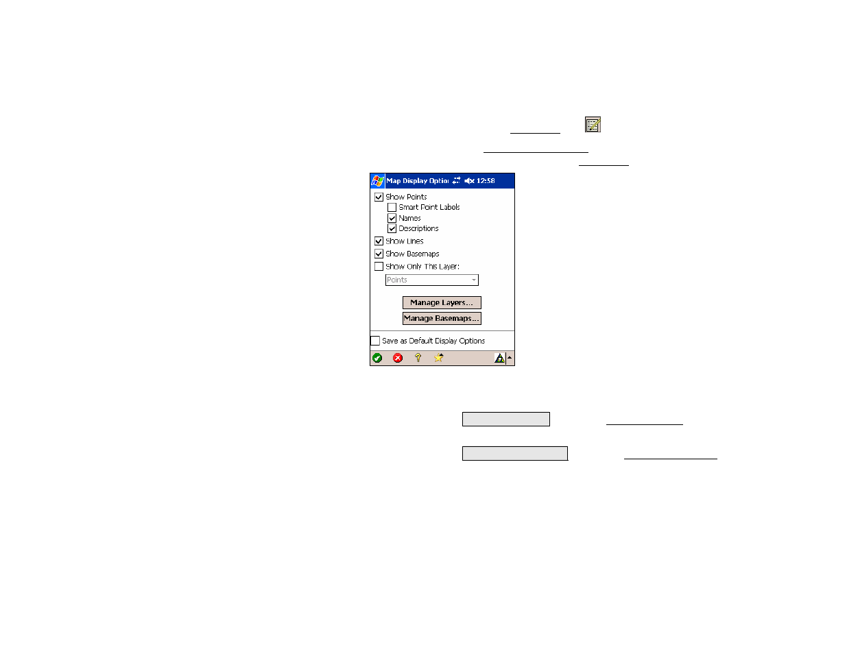 Map display options | Spectra Precision Survey Pro v4.5 Recon and Nomad Reference Manual User Manual | Page 449 / 469