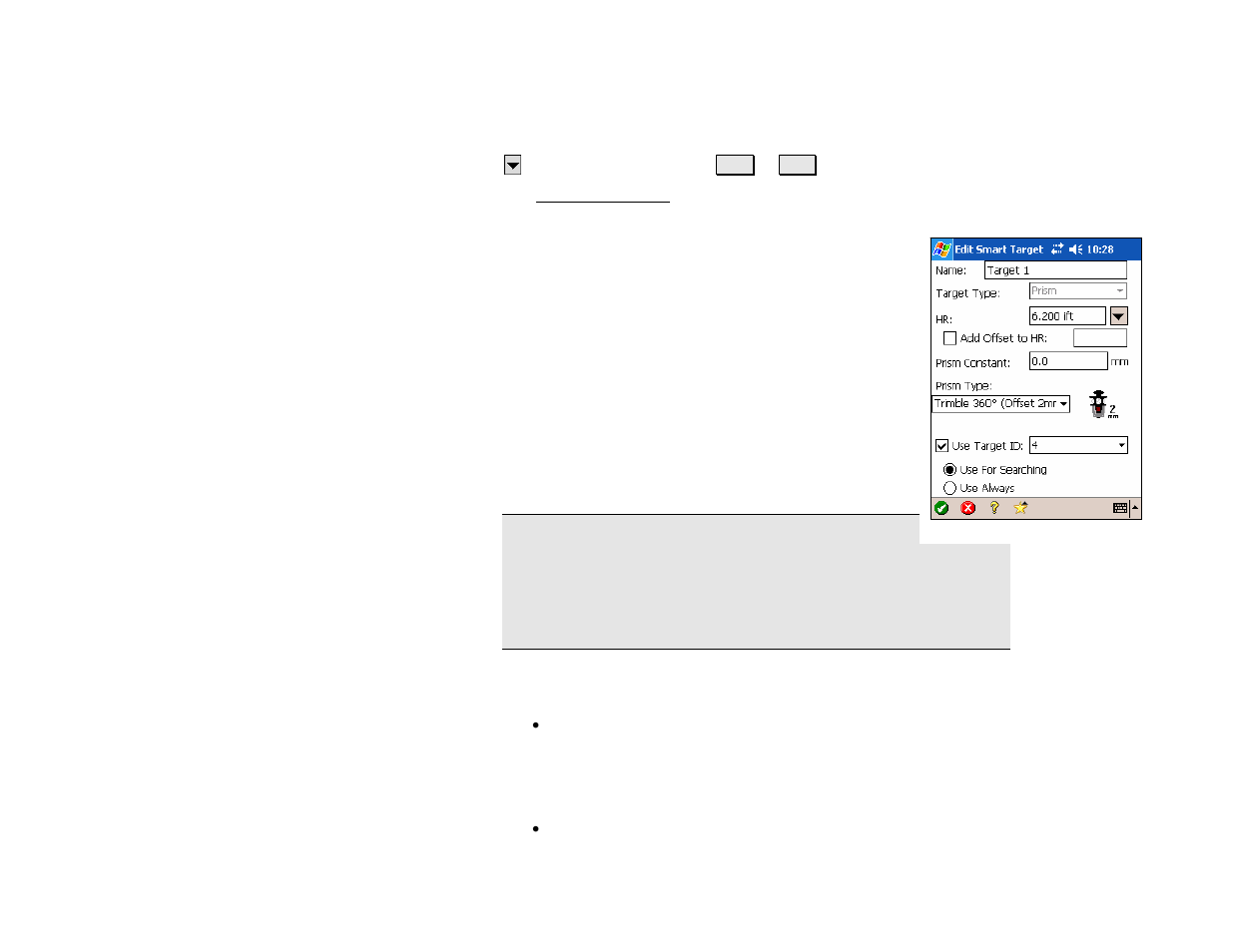 Edit smart target | Spectra Precision Survey Pro v4.5 Recon and Nomad Reference Manual User Manual | Page 454 / 469