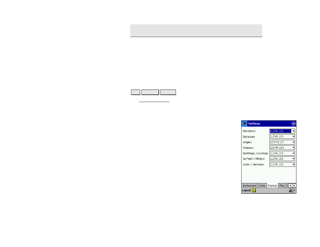 Format settings | Spectra Precision Survey Pro v4.5 Recon and Nomad Reference Manual User Manual | Page 50 / 469