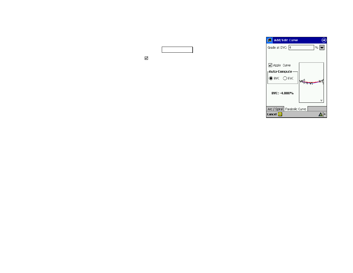 Adding a vertical curve | Spectra Precision Survey Pro v4.5 Recon and Nomad Reference Manual User Manual | Page 72 / 469