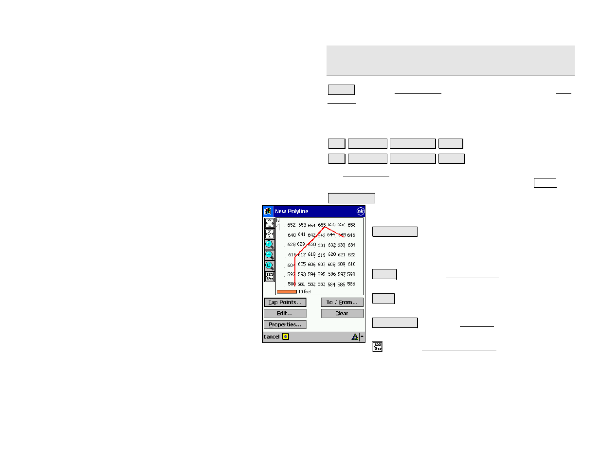 Edit polyline | Spectra Precision Survey Pro v4.5 Recon and Nomad Reference Manual User Manual | Page 89 / 469