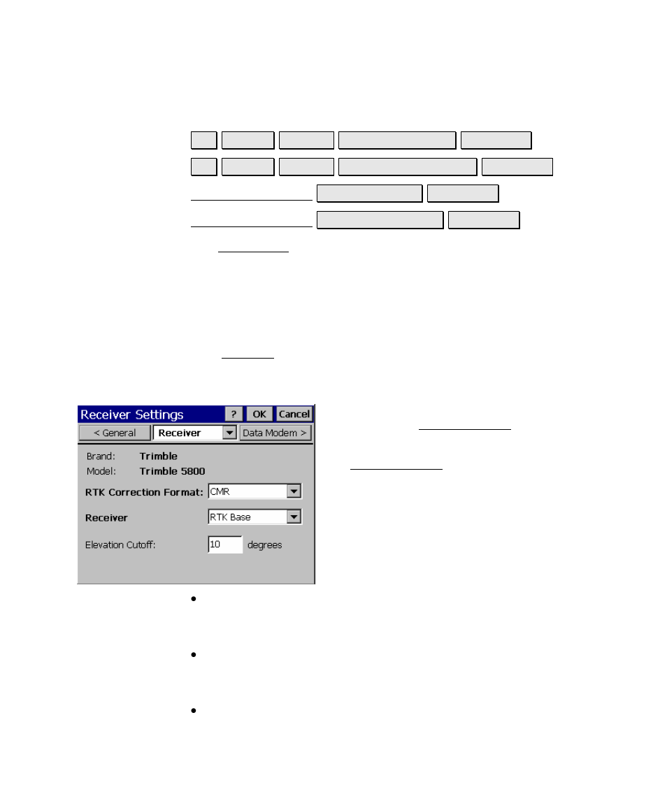 Rx settings, Receiver settings | Spectra Precision Survey Pro v4.5 Ranger Reference Manual User Manual | Page 105 / 475