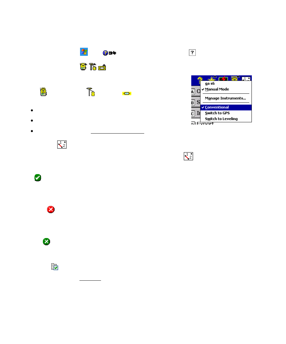 Surveying mode, Map view, Cancel | Close, Settings | Spectra Precision Survey Pro v4.5 Ranger Reference Manual User Manual | Page 12 / 475