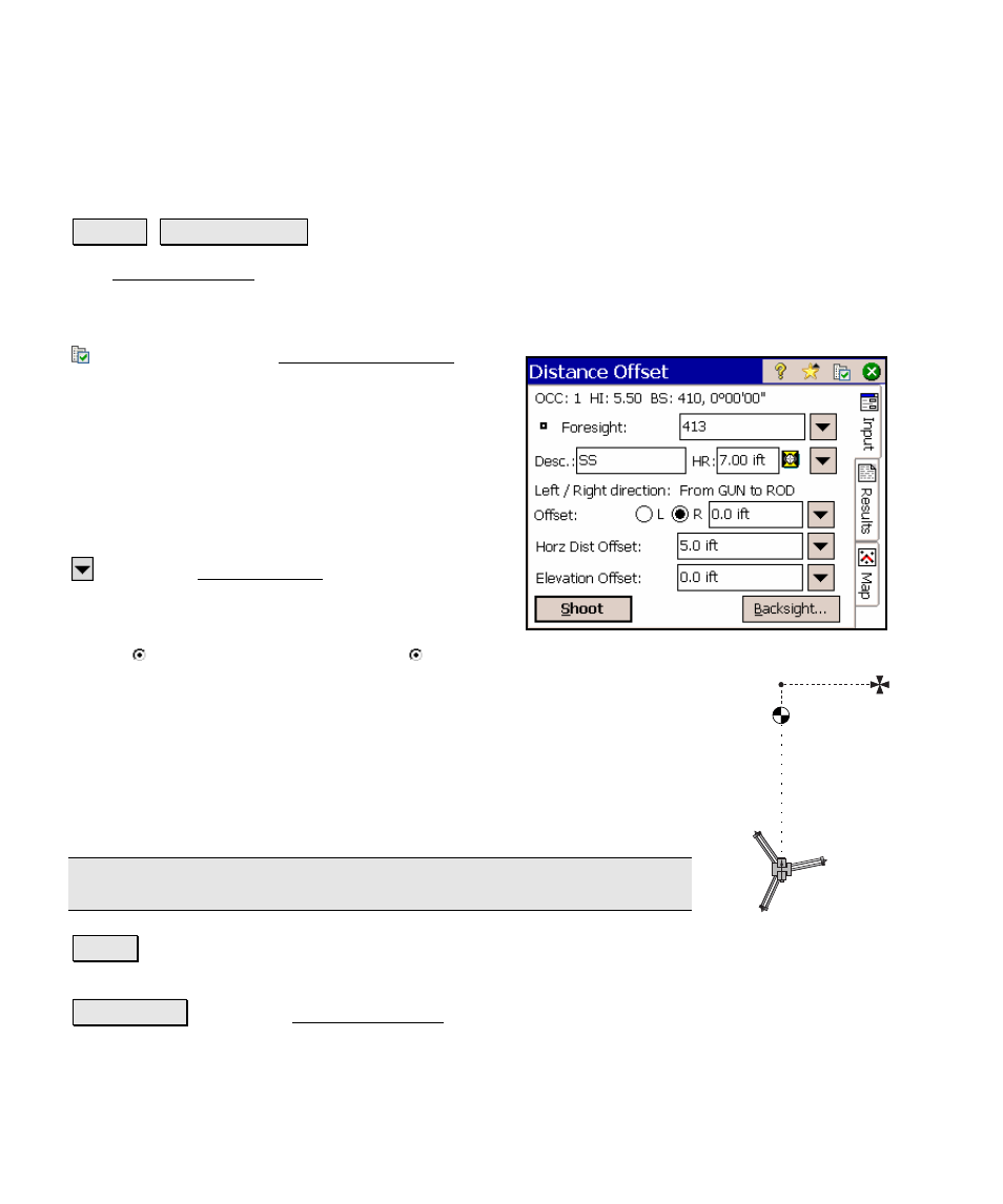 Distance offset shot | Spectra Precision Survey Pro v4.5 Ranger Reference Manual User Manual | Page 142 / 475