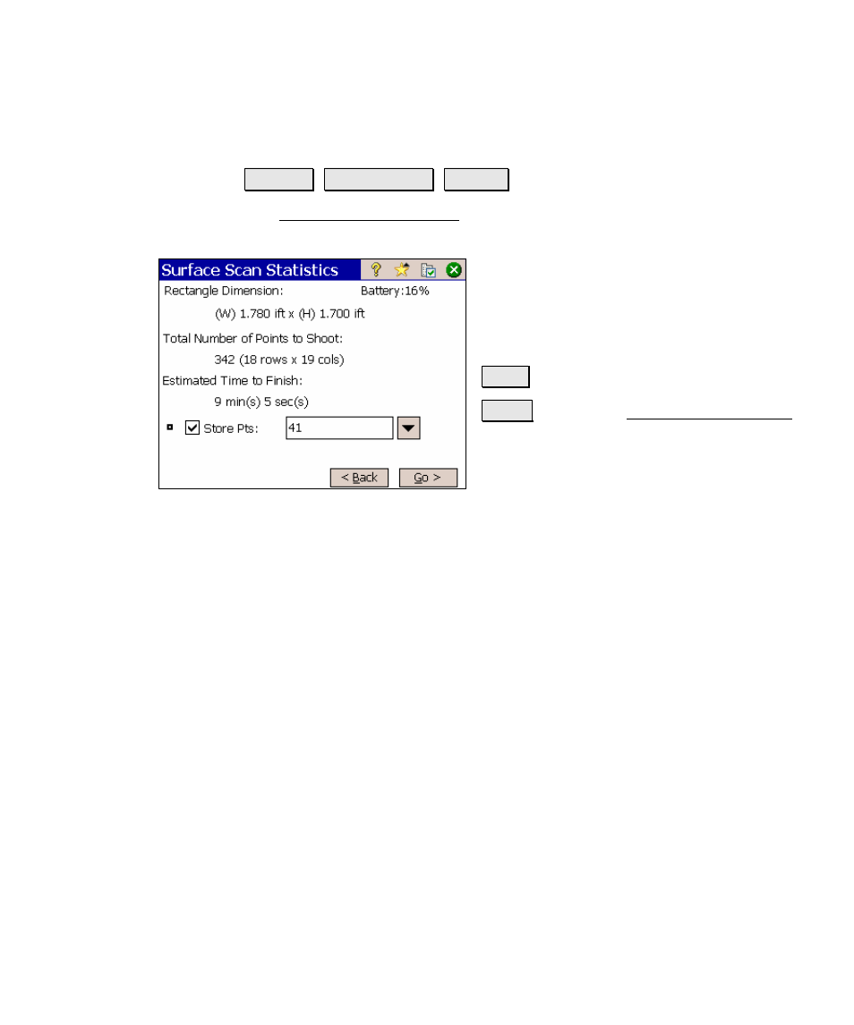 Surface scan statistics | Spectra Precision Survey Pro v4.5 Ranger Reference Manual User Manual | Page 153 / 475