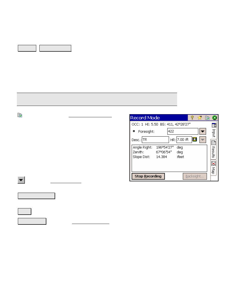 Record mode, Multiple sideshots | Spectra Precision Survey Pro v4.5 Ranger Reference Manual User Manual | Page 160 / 475