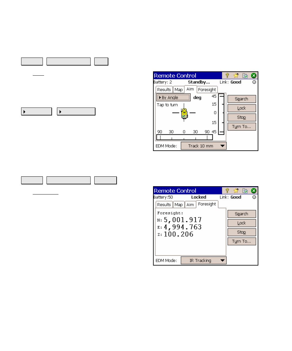 Aim card, Foresight card | Spectra Precision Survey Pro v4.5 Ranger Reference Manual User Manual | Page 176 / 475
