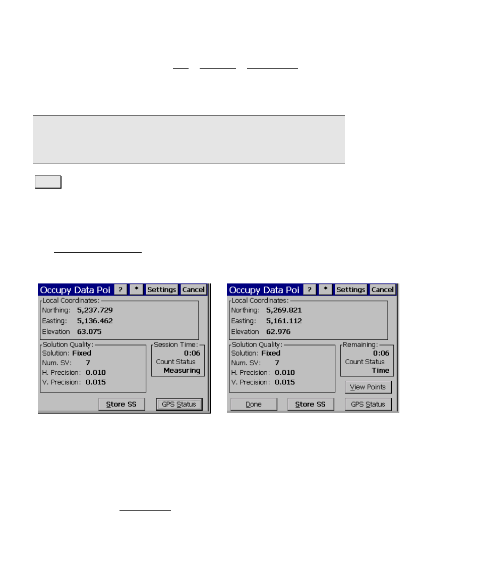 Occupy data points screen | Spectra Precision Survey Pro v4.5 Ranger Reference Manual User Manual | Page 202 / 475