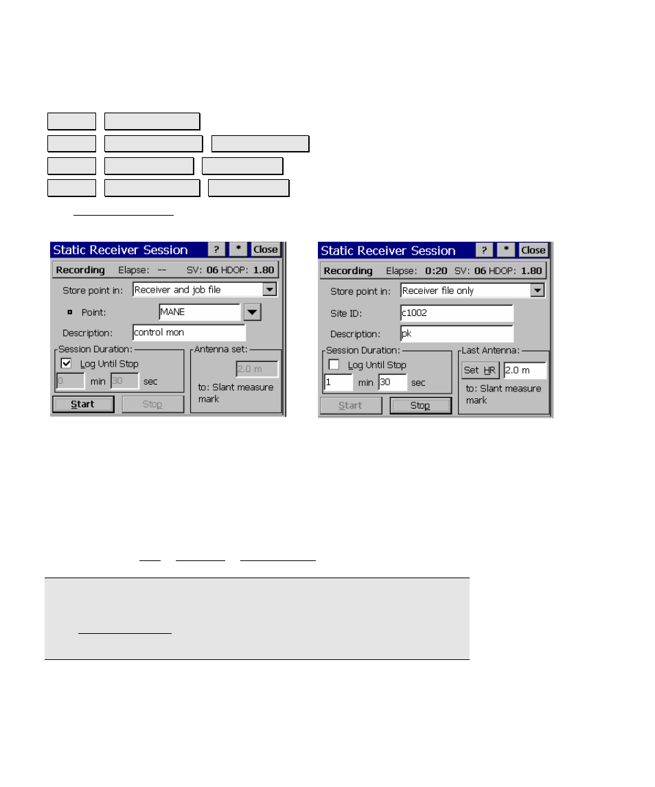 Static / rtk rover receiver session | Spectra Precision Survey Pro v4.5 Ranger Reference Manual User Manual | Page 210 / 475