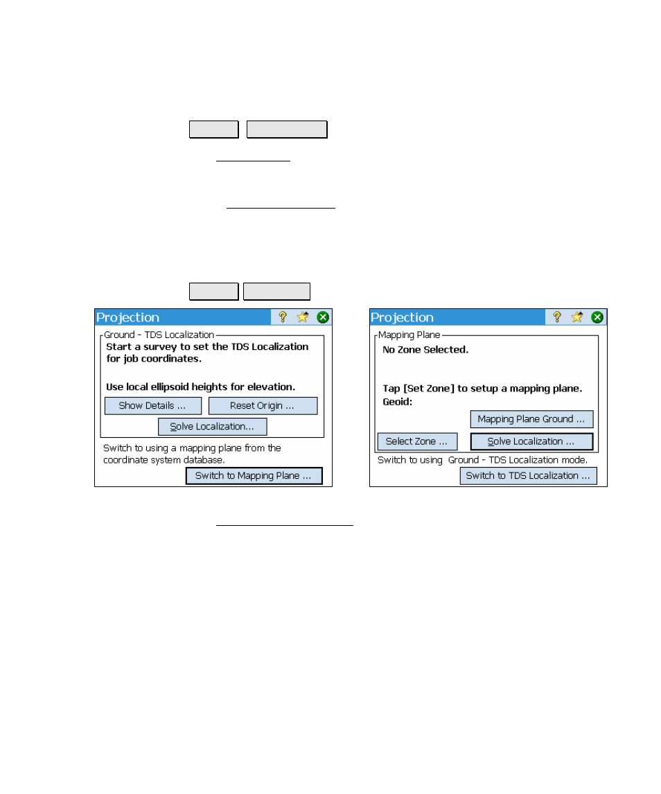 Rover setup, Projection, Record mode | Spectra Precision Survey Pro v4.5 Ranger Reference Manual User Manual | Page 213 / 475