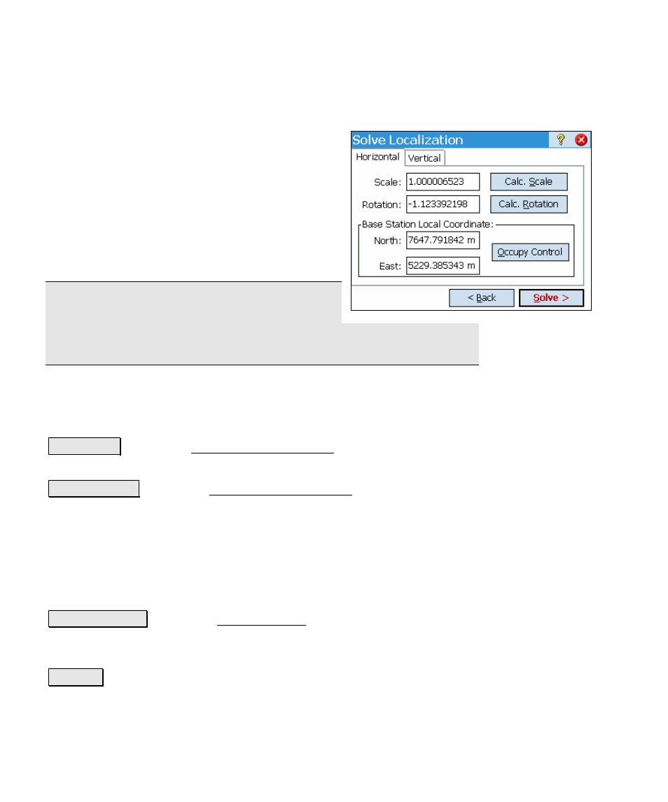 Localization calculator | Spectra Precision Survey Pro v4.5 Ranger Reference Manual User Manual | Page 222 / 475