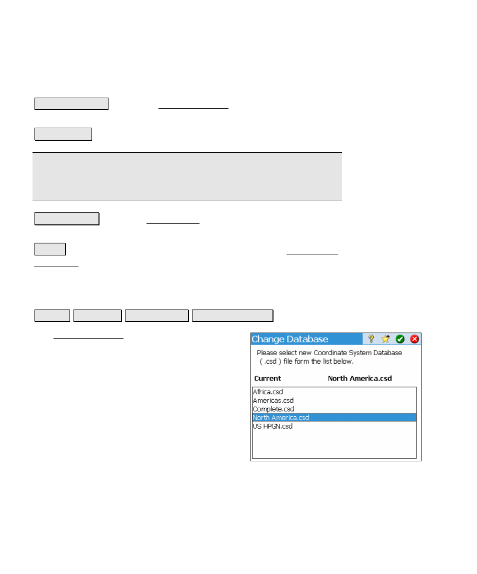 Select database | Spectra Precision Survey Pro v4.5 Ranger Reference Manual User Manual | Page 228 / 475