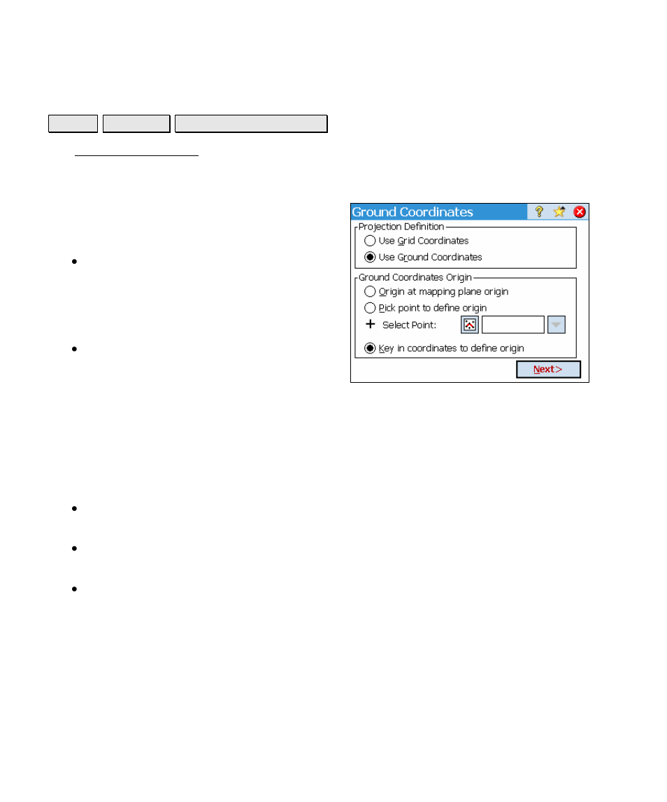 06 for whe, Ground coordinates | Spectra Precision Survey Pro v4.5 Ranger Reference Manual User Manual | Page 234 / 475