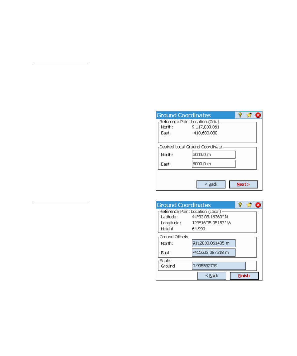 System to b, Ground coordinates - location, Ground coordinates - results | Spectra Precision Survey Pro v4.5 Ranger Reference Manual User Manual | Page 236 / 475