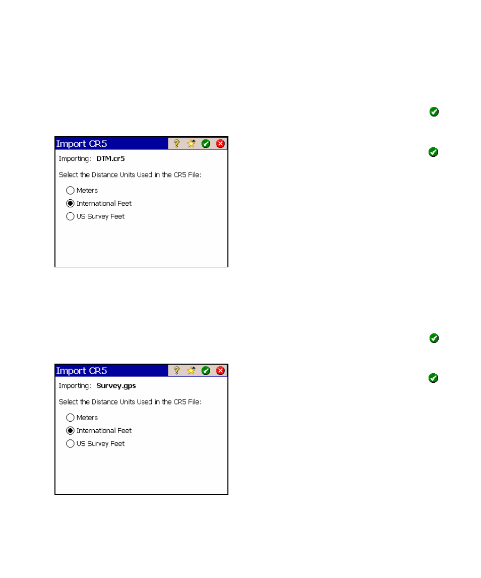 Import *.cr5 coordinates, Import *.gps coordinates | Spectra Precision Survey Pro v4.5 Ranger Reference Manual User Manual | Page 25 / 475