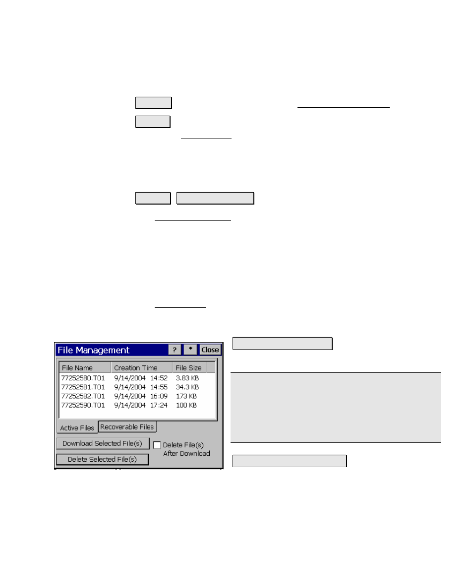 File management, Active files | Spectra Precision Survey Pro v4.5 Ranger Reference Manual User Manual | Page 251 / 475