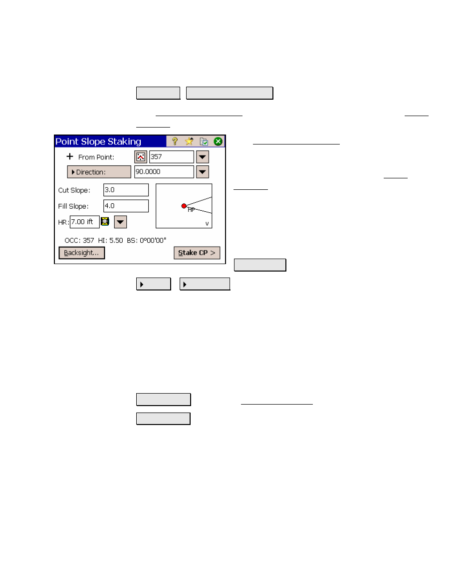 Point slope staking, Receiver information | Spectra Precision Survey Pro v4.5 Ranger Reference Manual User Manual | Page 307 / 475