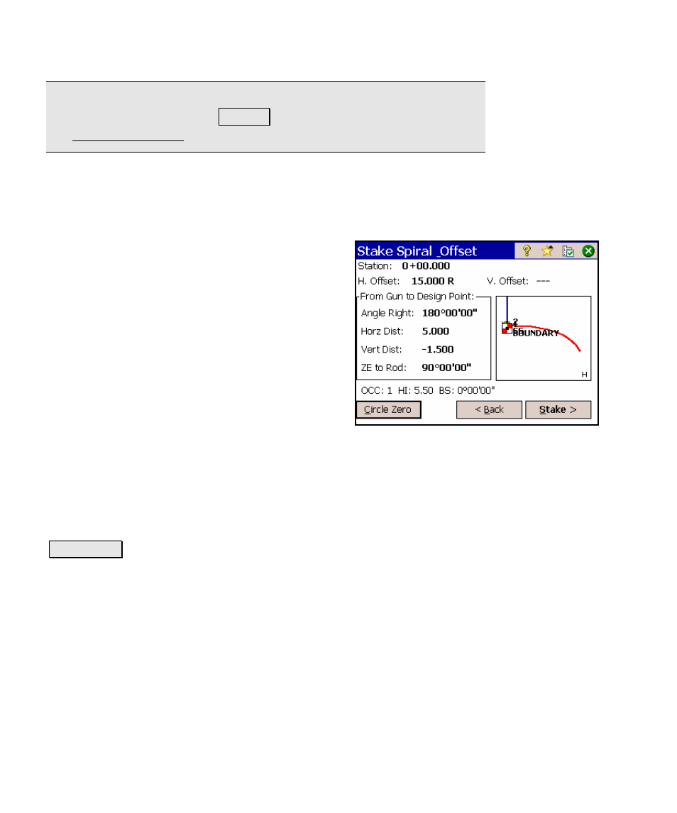Stake spiral and offset – screen three | Spectra Precision Survey Pro v4.5 Ranger Reference Manual User Manual | Page 320 / 475