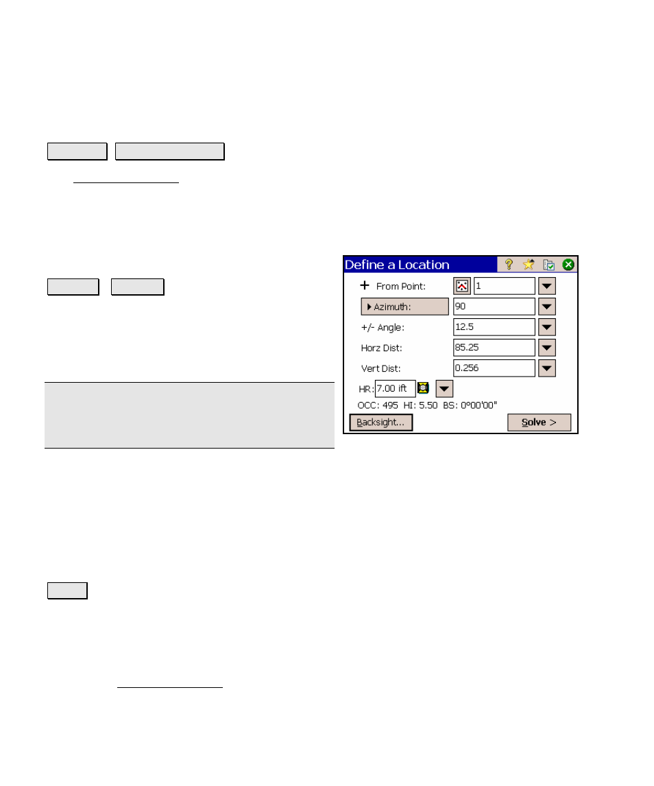 Define a location, Define a location – screen two, Stake points | Spectra Precision Survey Pro v4.5 Ranger Reference Manual User Manual | Page 336 / 475