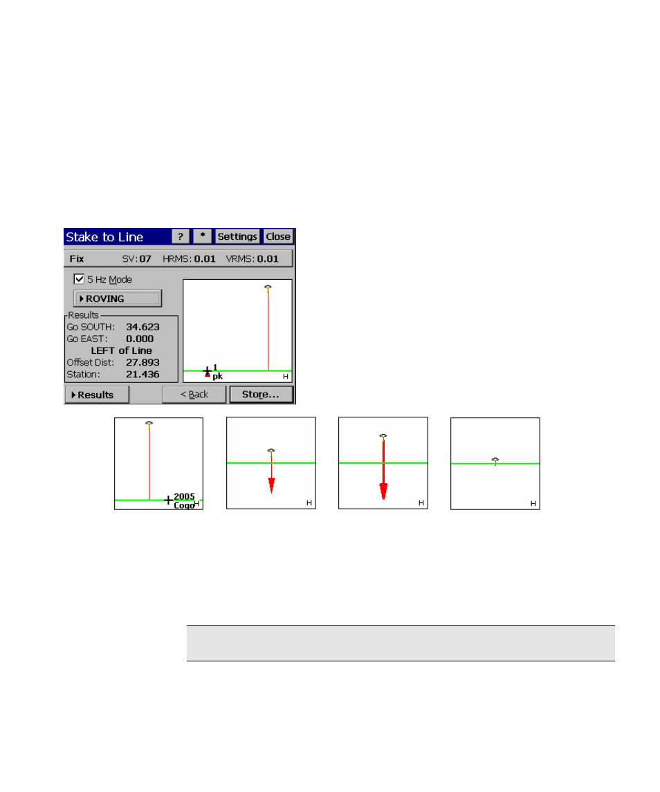 Stake to line – screen two | Spectra Precision Survey Pro v4.5 Ranger Reference Manual User Manual | Page 345 / 475