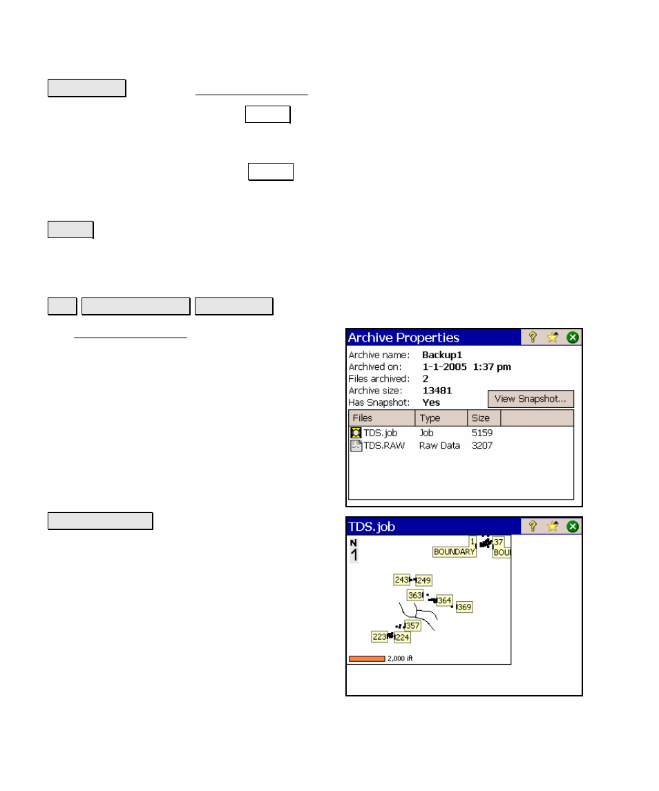 Backup / restore - archive properties | Spectra Precision Survey Pro v4.5 Ranger Reference Manual User Manual | Page 36 / 475