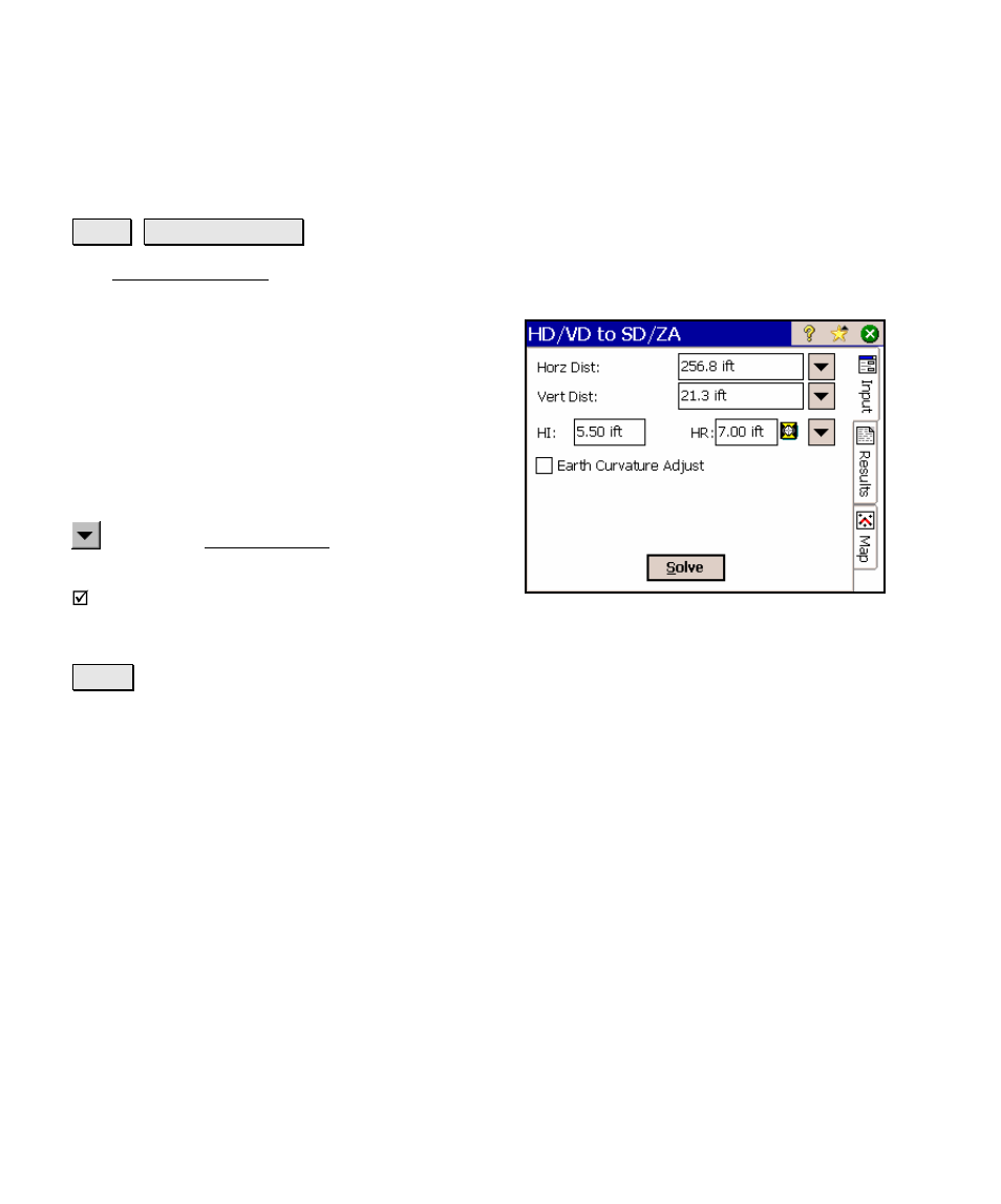 Hd/vd to sd/za, Results, Inverse point to multiple points | Spectra Precision Survey Pro v4.5 Ranger Reference Manual User Manual | Page 380 / 475