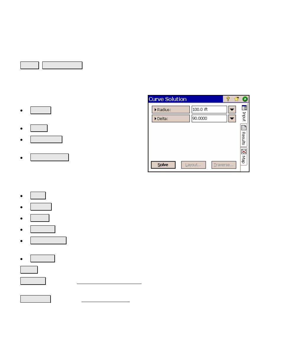 Curve solution, Intersection | Spectra Precision Survey Pro v4.5 Ranger Reference Manual User Manual | Page 384 / 475