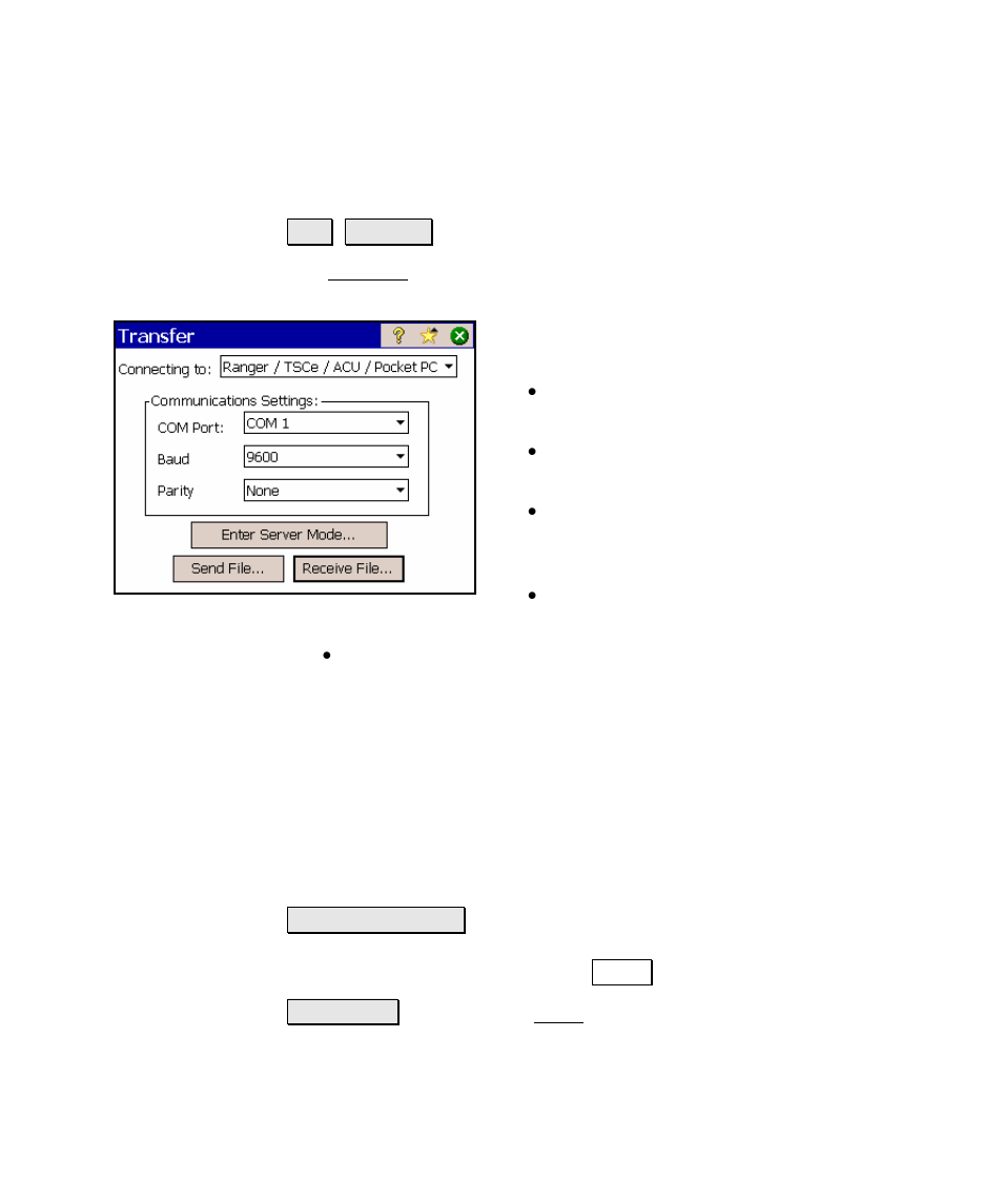 Transfer | Spectra Precision Survey Pro v4.5 Ranger Reference Manual User Manual | Page 39 / 475
