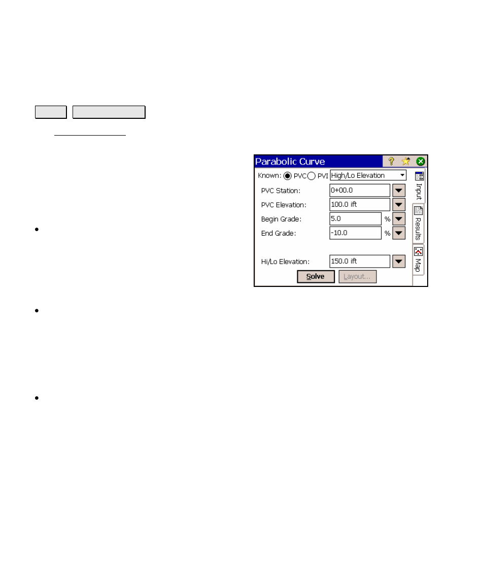 Parabolic curve, Map check | Spectra Precision Survey Pro v4.5 Ranger Reference Manual User Manual | Page 398 / 475