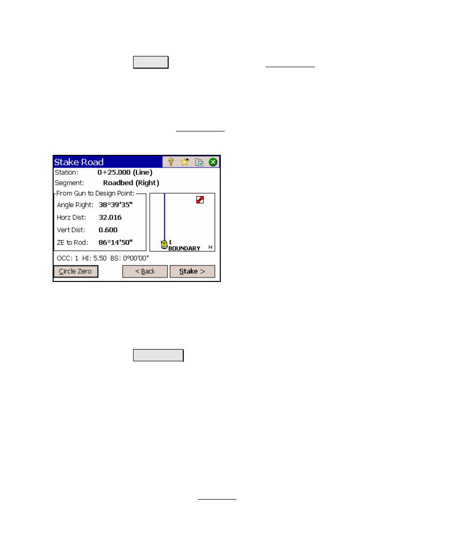 Stake road – screen three | Spectra Precision Survey Pro v4.5 Ranger Reference Manual User Manual | Page 425 / 475