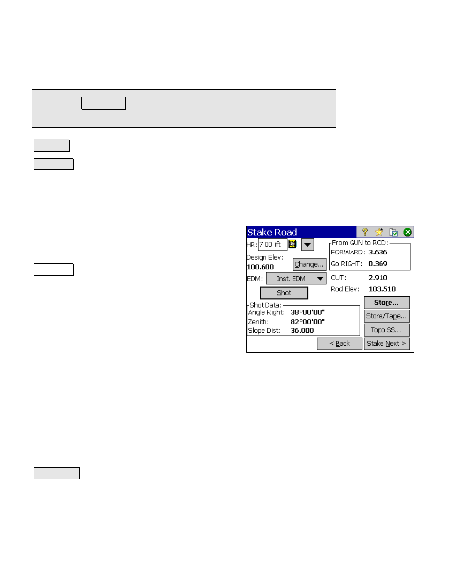 Stake road – screen four | Spectra Precision Survey Pro v4.5 Ranger Reference Manual User Manual | Page 426 / 475