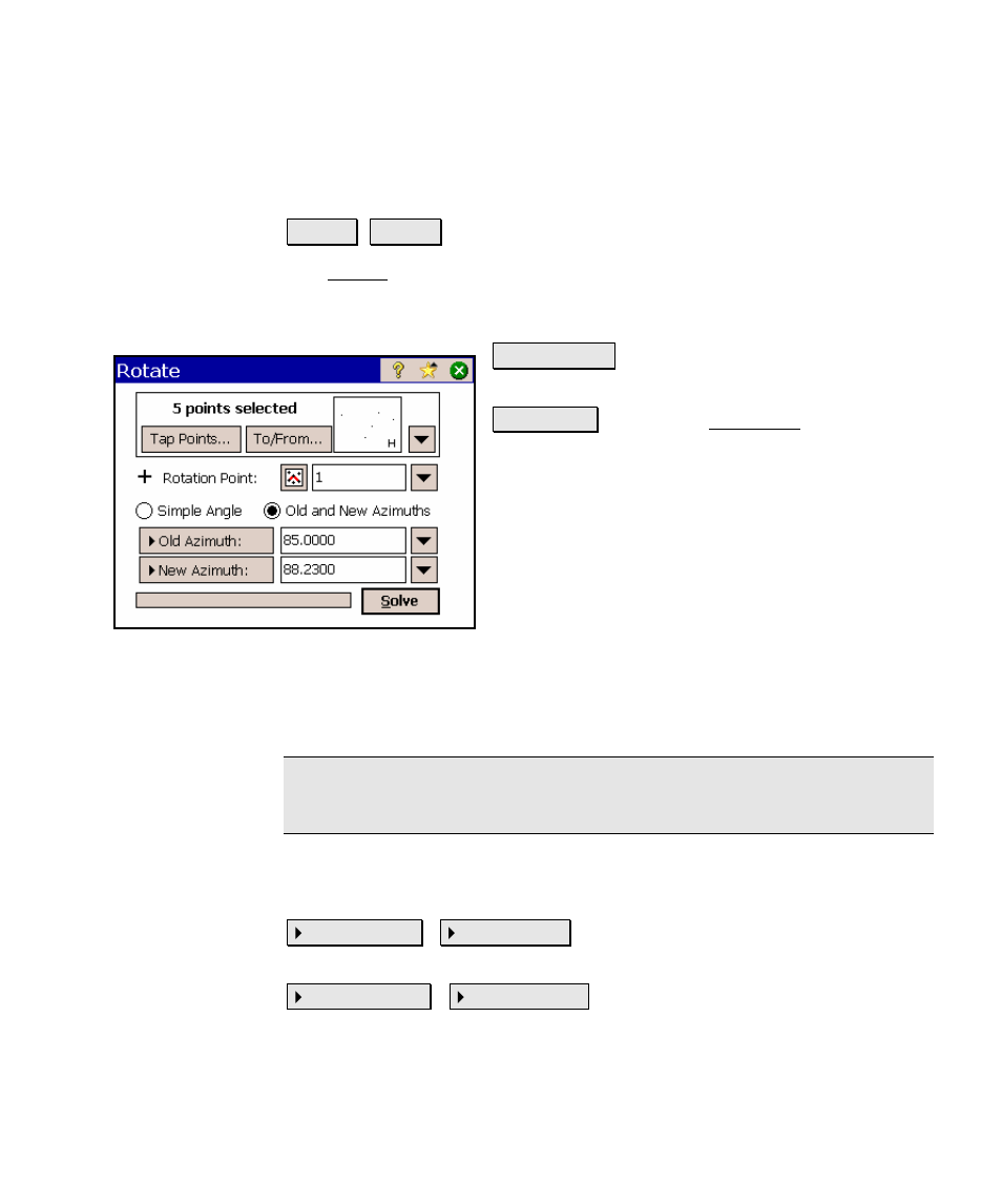 Rotate, Spiral layout | Spectra Precision Survey Pro v4.5 Ranger Reference Manual User Manual | Page 441 / 475
