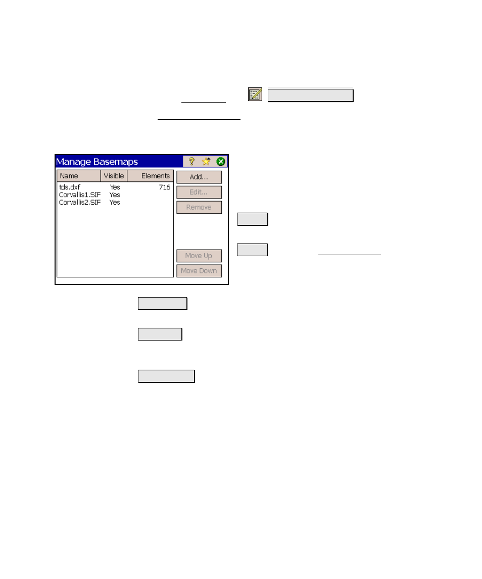 Manage basemaps | Spectra Precision Survey Pro v4.5 Ranger Reference Manual User Manual | Page 455 / 475