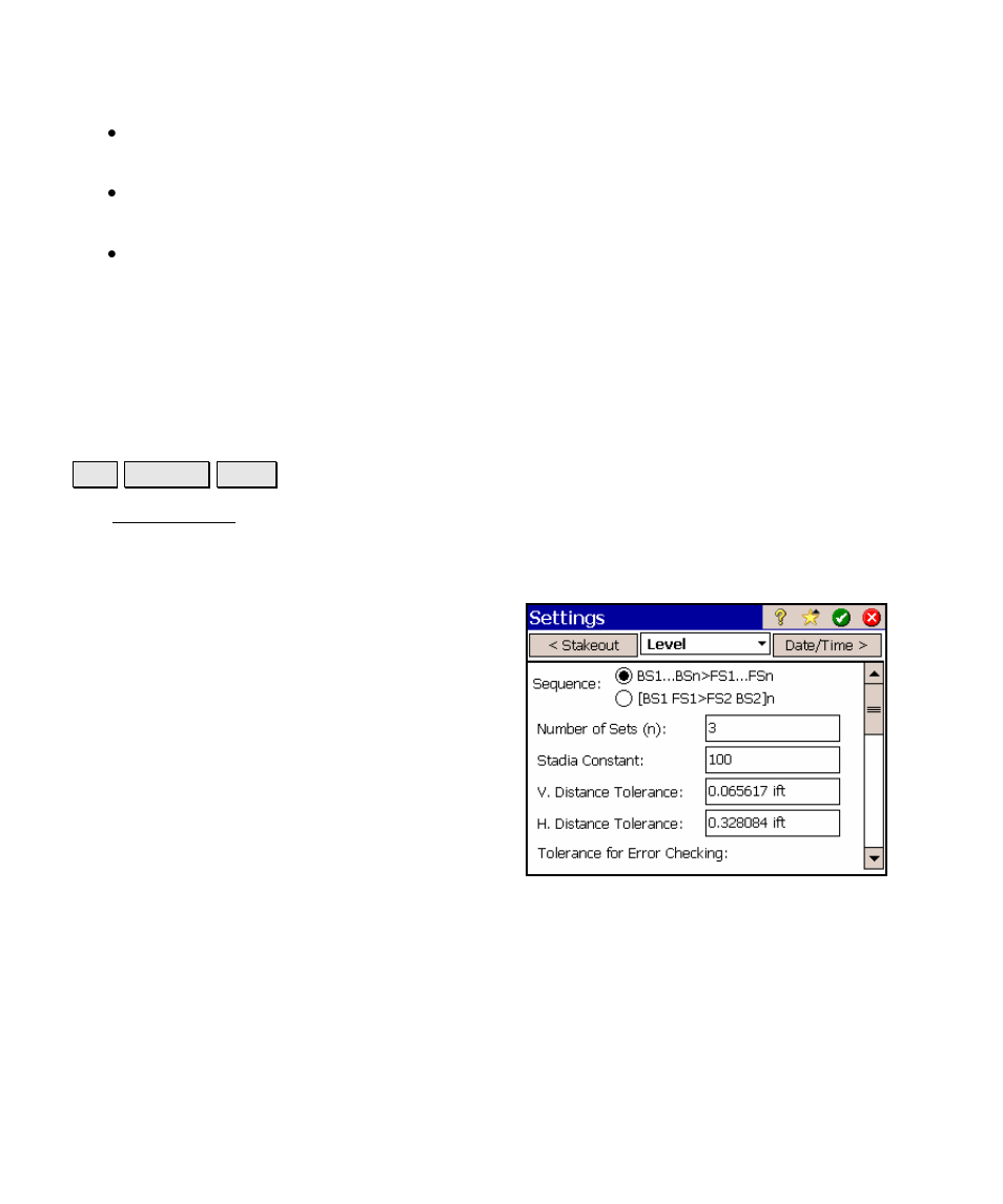 Level settings | Spectra Precision Survey Pro v4.5 Ranger Reference Manual User Manual | Page 58 / 475