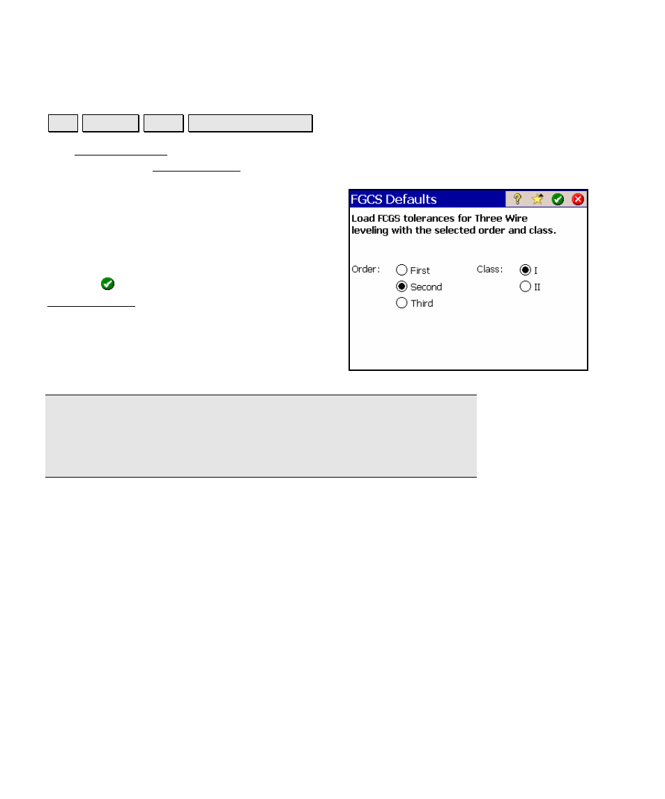 Fgcs defaults | Spectra Precision Survey Pro v4.5 Ranger Reference Manual User Manual | Page 60 / 475