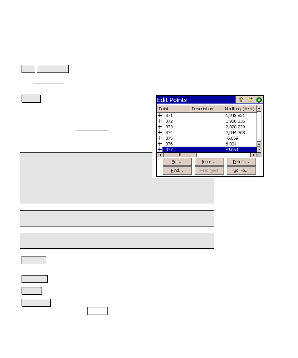 Edit points, Open / new | Spectra Precision Survey Pro v4.5 Ranger Reference Manual User Manual | Page 66 / 475