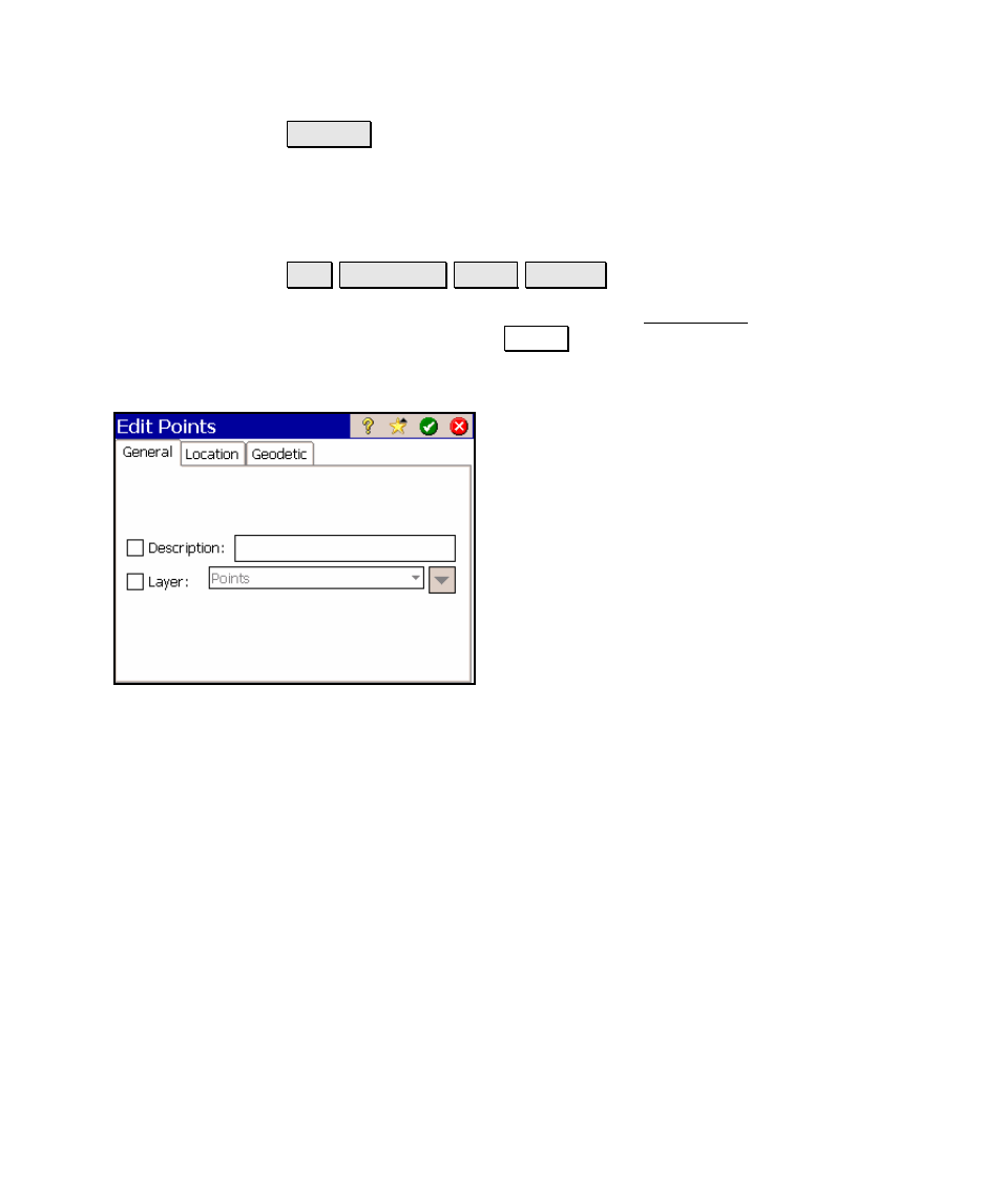 Edit multiple points – general | Spectra Precision Survey Pro v4.5 Ranger Reference Manual User Manual | Page 67 / 475