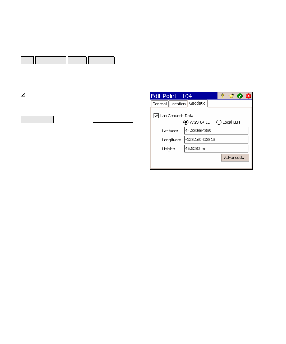 Edit point – geodetic | Spectra Precision Survey Pro v4.5 Ranger Reference Manual User Manual | Page 70 / 475