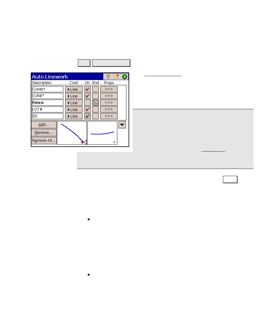 Auto linework | Spectra Precision Survey Pro v4.5 Ranger Reference Manual User Manual | Page 83 / 475