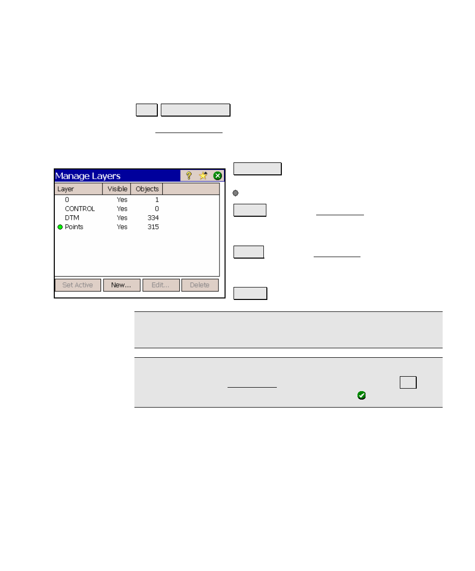 Manage layers, Backup / restore job | Spectra Precision Survey Pro v4.5 Ranger Reference Manual User Manual | Page 95 / 475