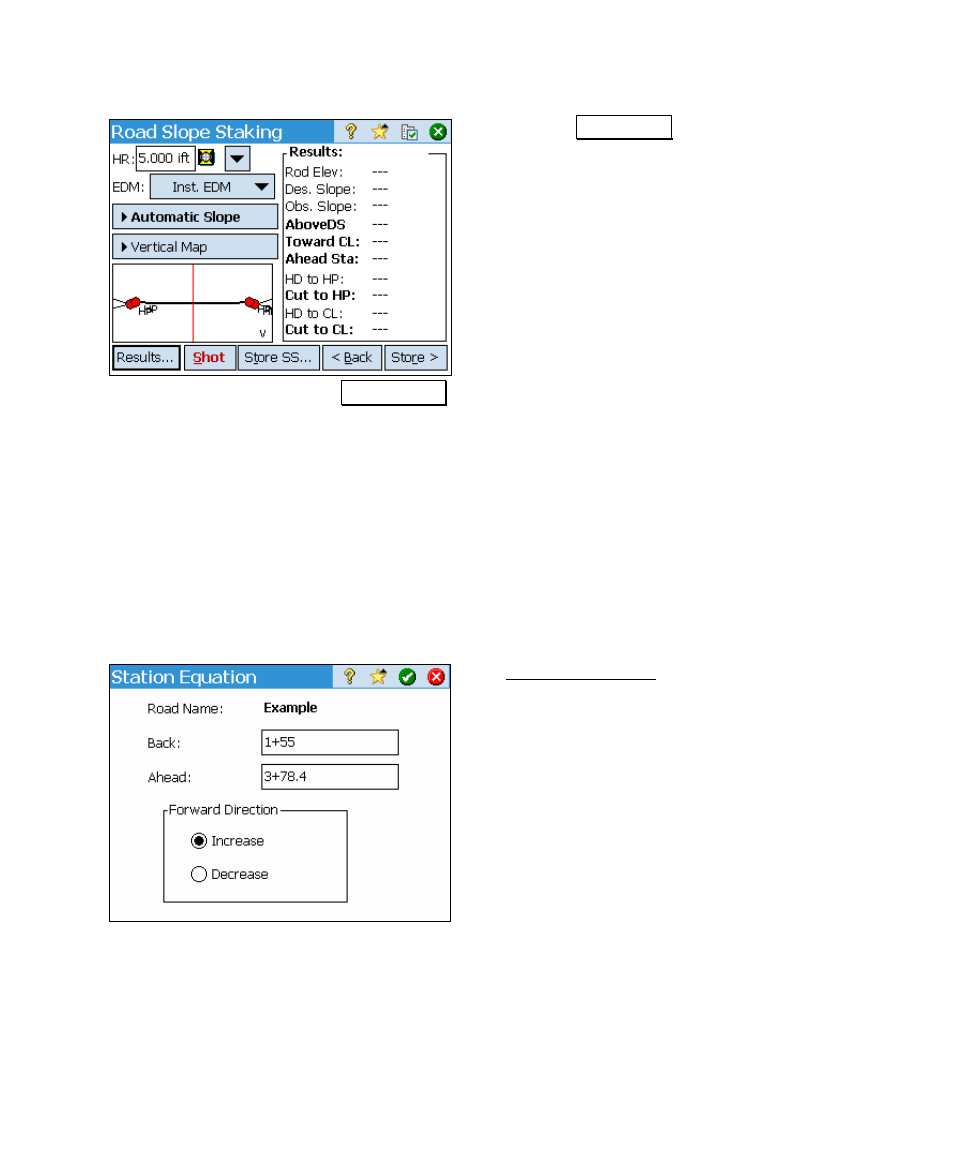 Station equation | Spectra Precision Survey Pro v4.5 Ranger User Manual User Manual | Page 105 / 339