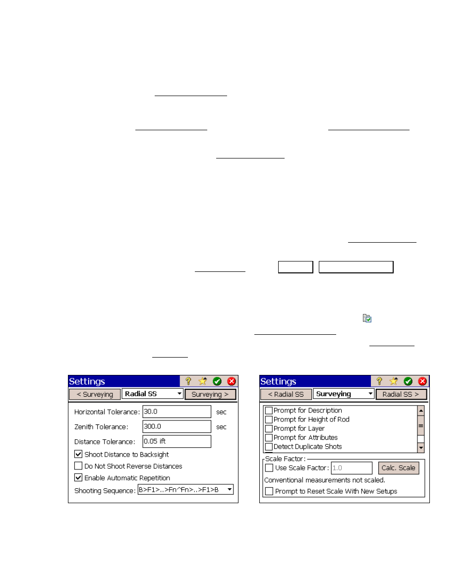 Radial sideshots, Any break lines (optional) | Spectra Precision Survey Pro v4.5 Ranger User Manual User Manual | Page 127 / 339