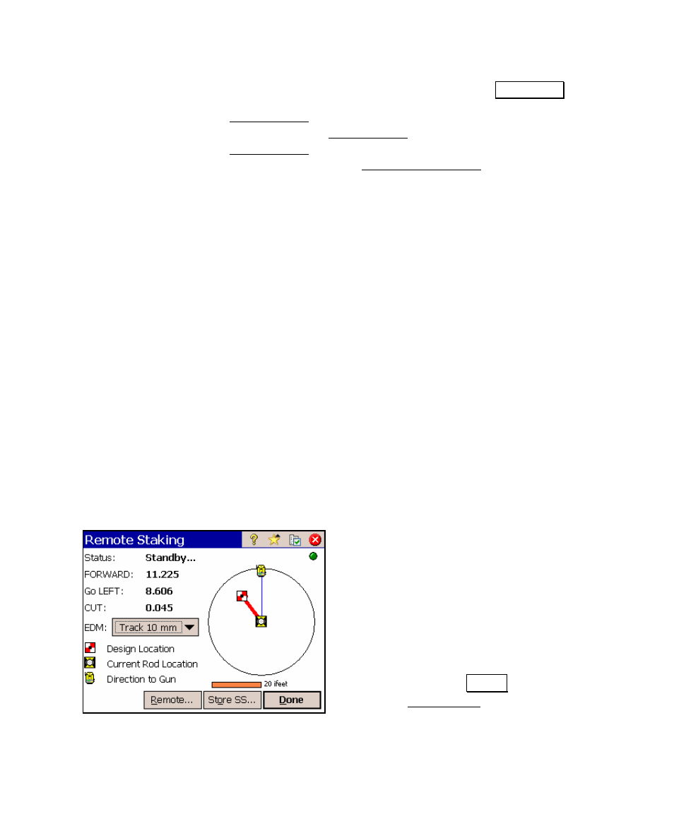 Stake out in remote mode | Spectra Precision Survey Pro v4.5 Ranger User Manual User Manual | Page 143 / 339