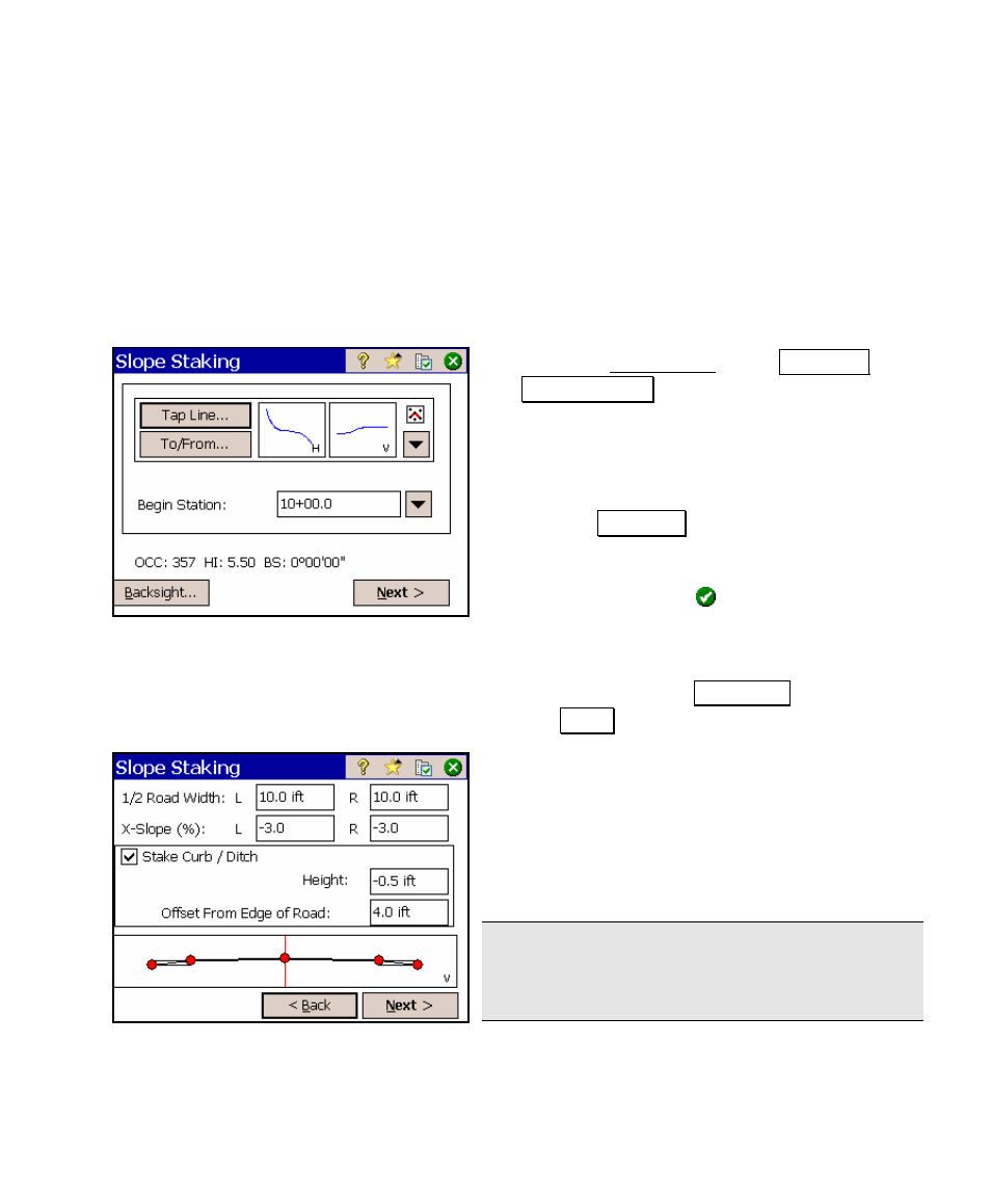 Defining the road cross-section | Spectra Precision Survey Pro v4.5 Ranger User Manual User Manual | Page 149 / 339