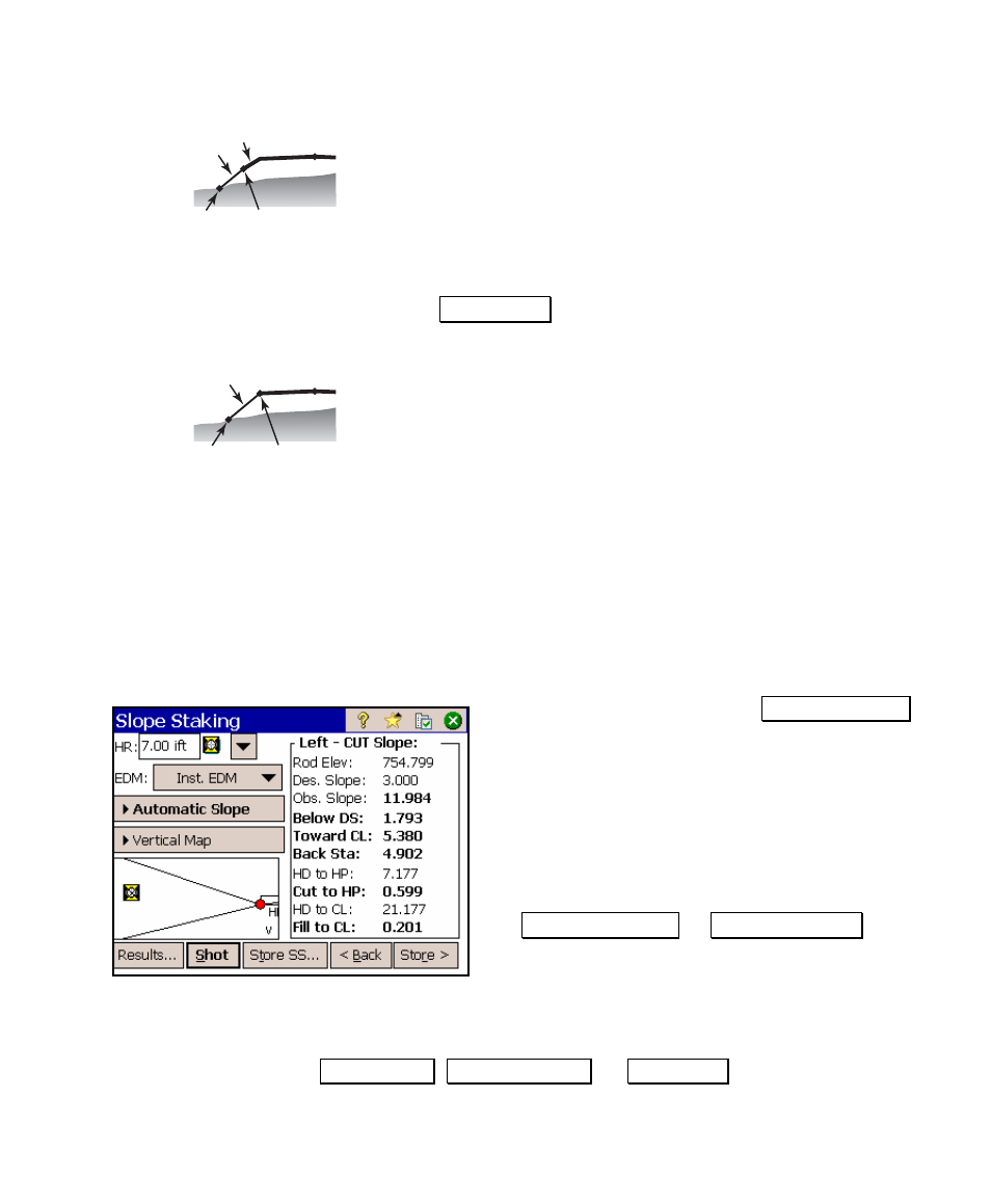 Staking the catch point | Spectra Precision Survey Pro v4.5 Ranger User Manual User Manual | Page 151 / 339