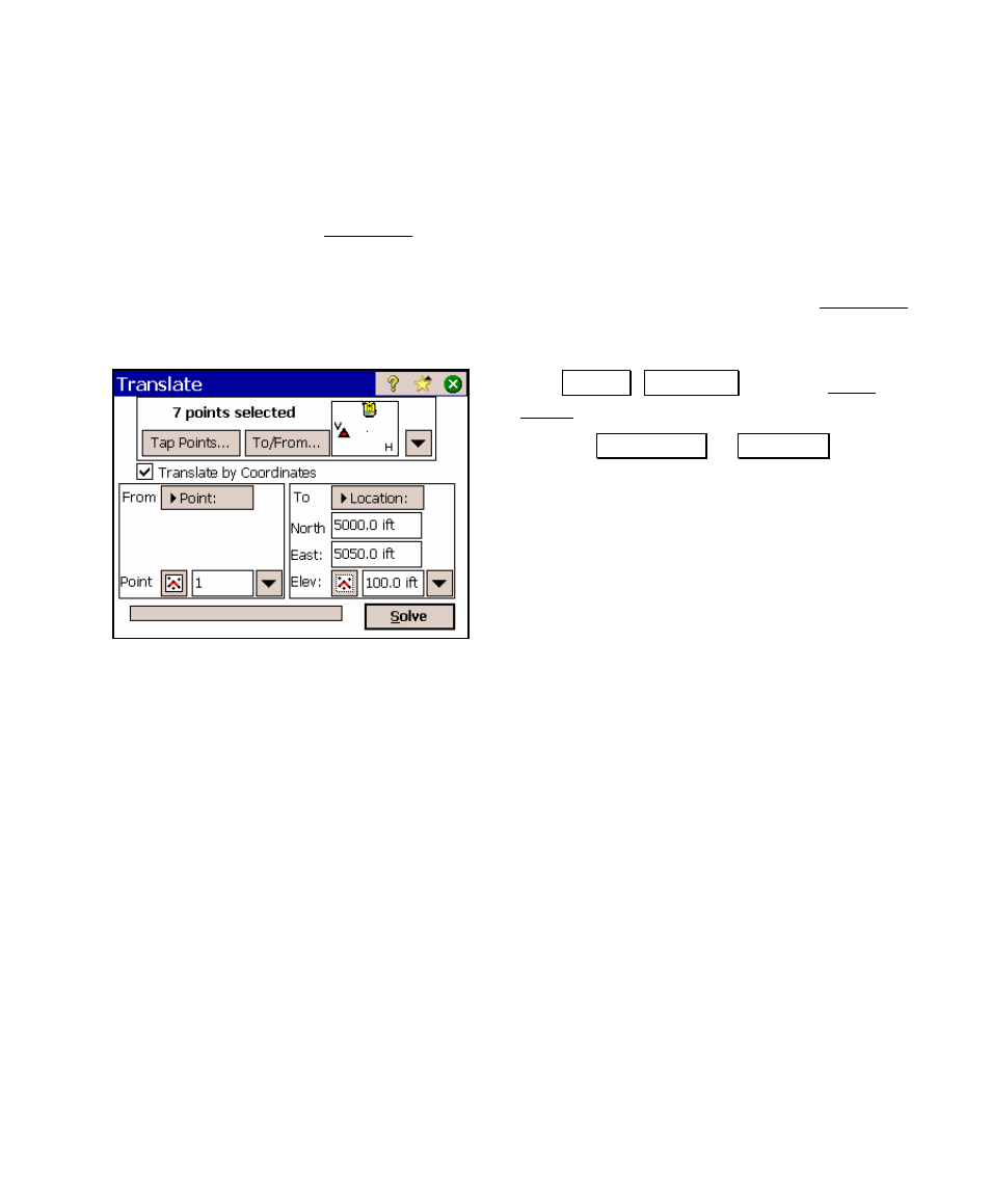 Translate adjustment, Tion | Spectra Precision Survey Pro v4.5 Ranger User Manual User Manual | Page 169 / 339